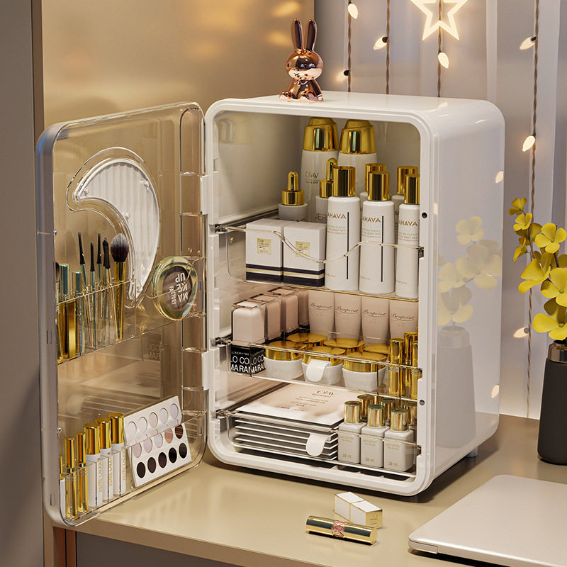 Free Shipping Household Transparent Dust-Proof Cosmetic Storage Box High-End Desktop Storage Cabinet Multi-Layer Drawer-Type Lipstick