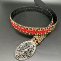 Old round leopard print with red