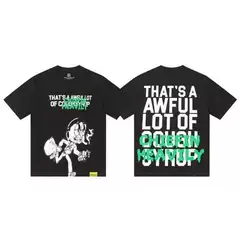 New Trendy Thats a Awful Lot of Coughsyrup Short-Sleeve White Ink Direct-Print Rhinestone T-Shirt