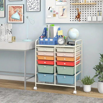 Cross-border Storage Rack Household Multi-layer Tool Storage Multifunctional Drawer Storage Rack with Wheels Mobile Kitchen Push Frame