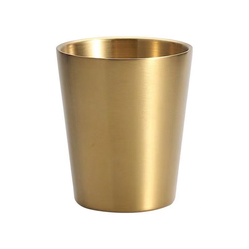 304 Stainless Steel Double-Layer Water Cup, Beer Cup, Hotel Small Tea Cup, Beverage Cup, Korean-Style Dining Cup, Red Wine Cup