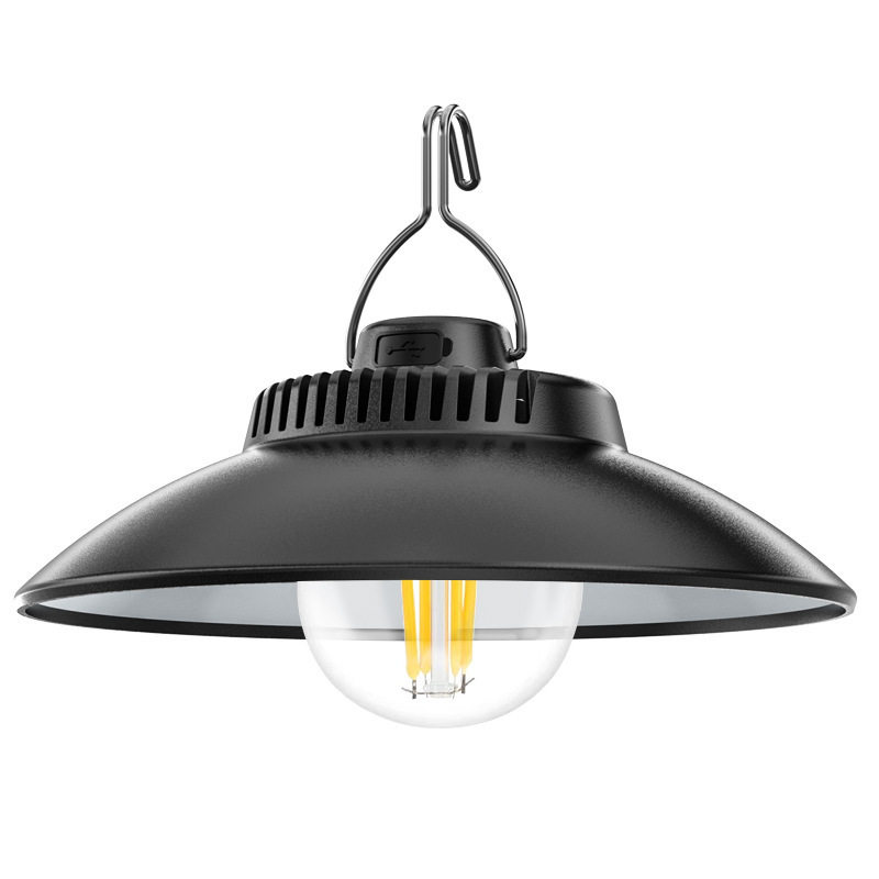 Cross-Border Camping Lamp, Outdoor Portable Dual Light Source Rechargeable Portable Lamp, Warm Light Tungsten Filament Camping Atmosphere Lamp, Lighting Lamp