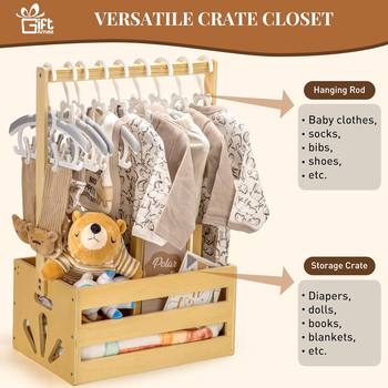 Wooden Baby Products Storage Box Household Clothes Toy Storage Basket Newborn Gift Packaging Wooden Storage Box