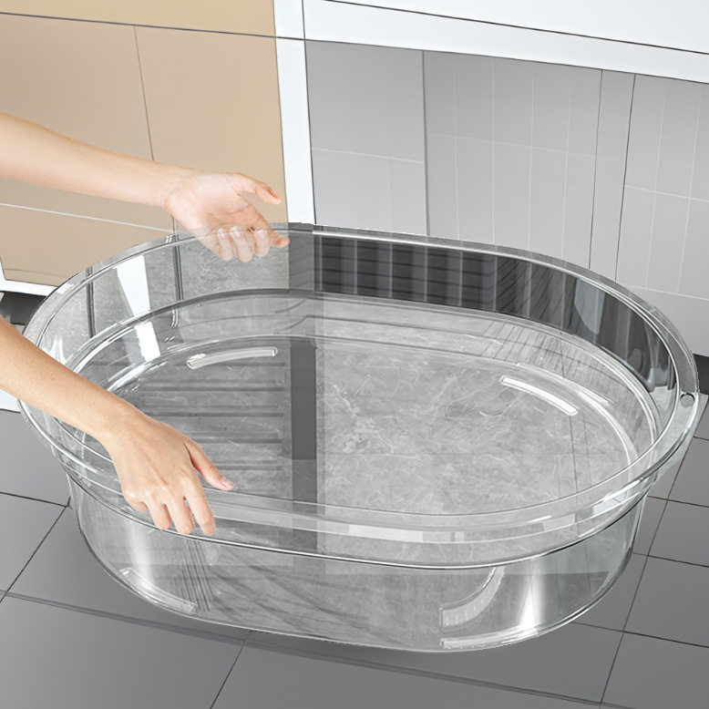 Light Luxury Transparent Baby Pet Bath Basin Cat Litter Basin Dog Bath Household Laundry Basin Thickened Foot Bath Basin Multi-Purpose
