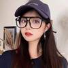 Men's and women's fashionable large frame plain glasses computer anti-blue light eye protection plastic frame plastic leg glasses women's glasses frame