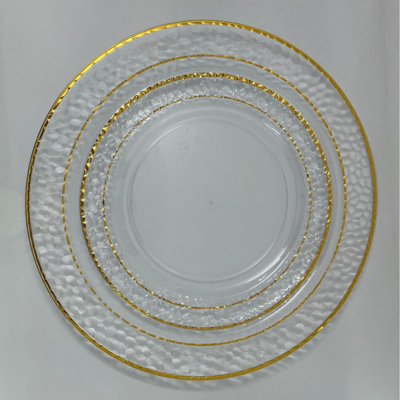Gold-Stamped White Dinner Plate Set Disposable Dinner Plate Dragon Pattern Black Gold-Edged Embossed Plate Ps Hard Plastic Export Tableware
