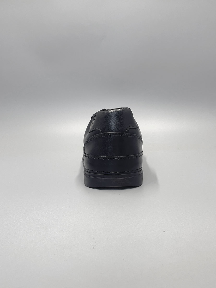 Giày sneaker da bò nam màu trơn cổ điển đơn giản — Màu đen, Màu cà phê