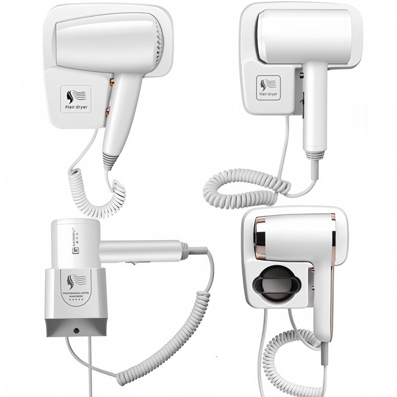 Cross-border high-speed hotel hotel hair dryer wall-mounted household toilet non-perforated electric hair dryer for homestay