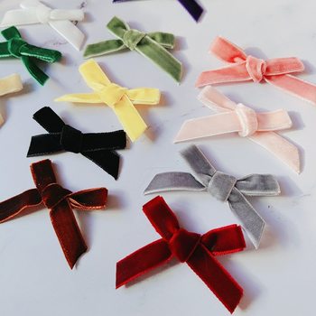 Wholesale Flocking Ribbon Handmade Bow Velvet Webbing DIY Hair Accessories for Gift Packaging