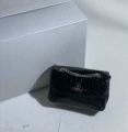 Black crocodile pattern small square bag
