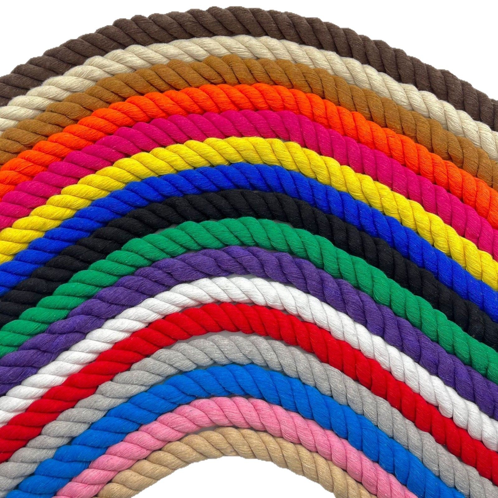 Three-Strand Colorful 20mm Cotton Rope DIY Tapestry Weaving Rope Thick Rope Binding Rope Loop Creative Drawstring Knot Decoration