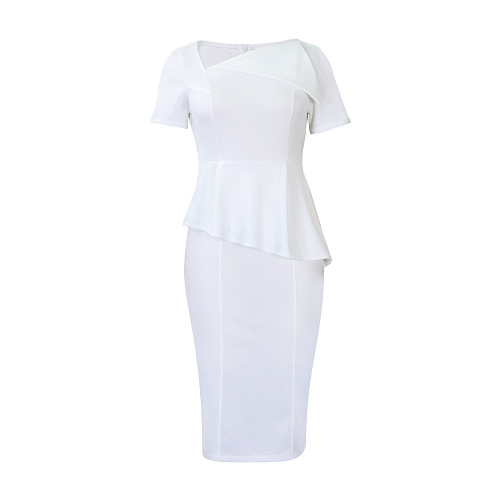 Elegant Womens Dress Asymmetrical Neckline Chic Style Suitable for Office Wear Wholesale Availability