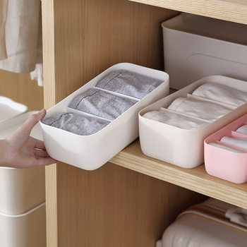 Home plain color stackable underwear storage box bedroom multifunctional socks finishing box drawer sundries box
