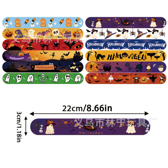 Halloween Snap Ring Halloween Snap Ring Bracelet Ghost Festival Party Snap Ring Bracelet Cartoon Wristband
