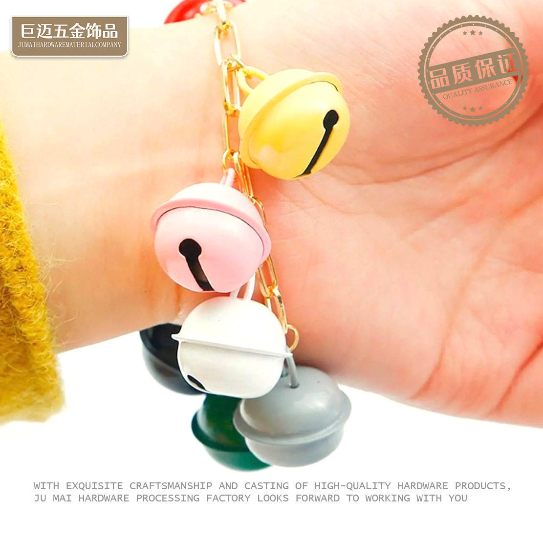 22mm Color Small Bell Accessories Keychain Candy Color Metal Paint Bell Christmas Tree Decoration Pet