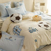 Football boy Cotton Washed Cotton Cartoon Four-piece Set Maternal and Infant Grade A Pure Cotton Quilt Cover Bed Sheet Children's Bedding