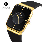 Модные силиконовые мужские часы WWOOR hot style 8884M, легкие роскошные водонепроницаемые часы с простым кварцевым механизмом для мальчиков