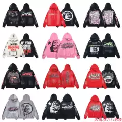 2025 New Hellstar Cross-Border Trendy Brand High Street Washed Distressed Hoodies for Men and Women Export Couple Sweatshirts