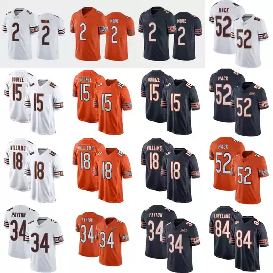 Football Jerseys Bears Team Cross-Border Wholesale Bears52 # Mack 18 # Williams 15 # 2 #