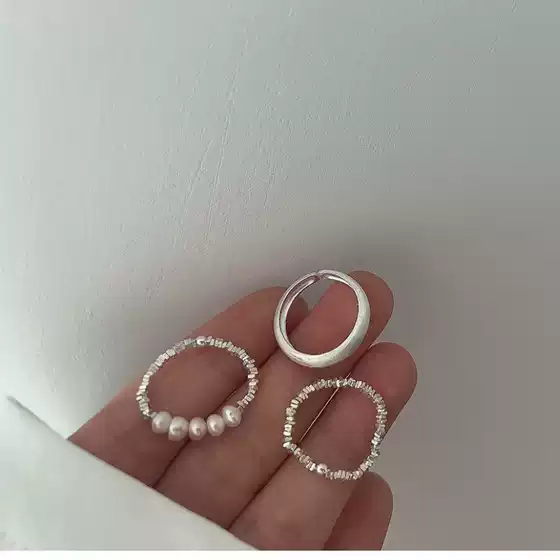 Exquisite Imitation Pearl Handmade Ring for Women, Minimalist Cool Style, Fashionable and Unique Open Ring, Versatile Index Finger Ring