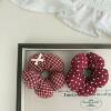 Autumn New Set of 2 Plaid Floral Polka Dot Children's Flower Hair Ties Bun Hair Ropes