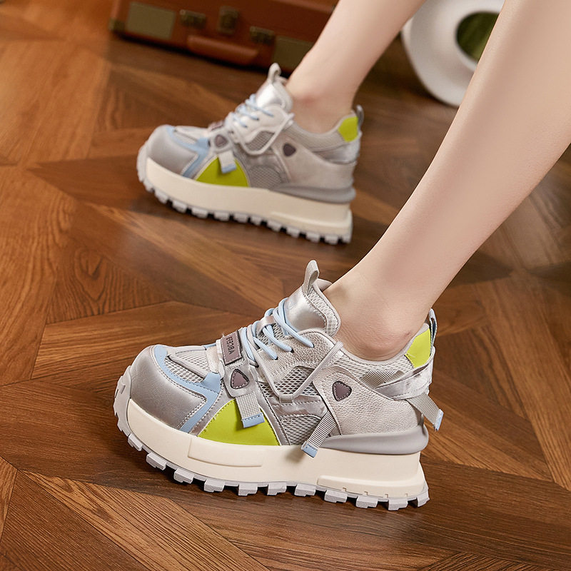 Giày sneaker nữ chạy bộ mesh thoáng khí đế dày Dexun 2026 — Lưới đơn hồng, Lưới đơn xanh, Lưới đơn xám