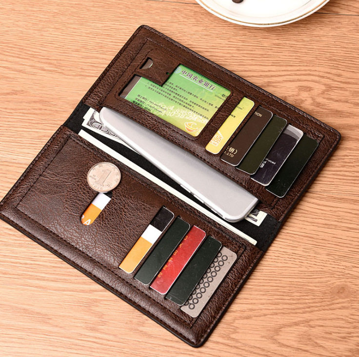 New long wallet men's pu multi-functional large capacity card bag men's business wallet spot wholesale