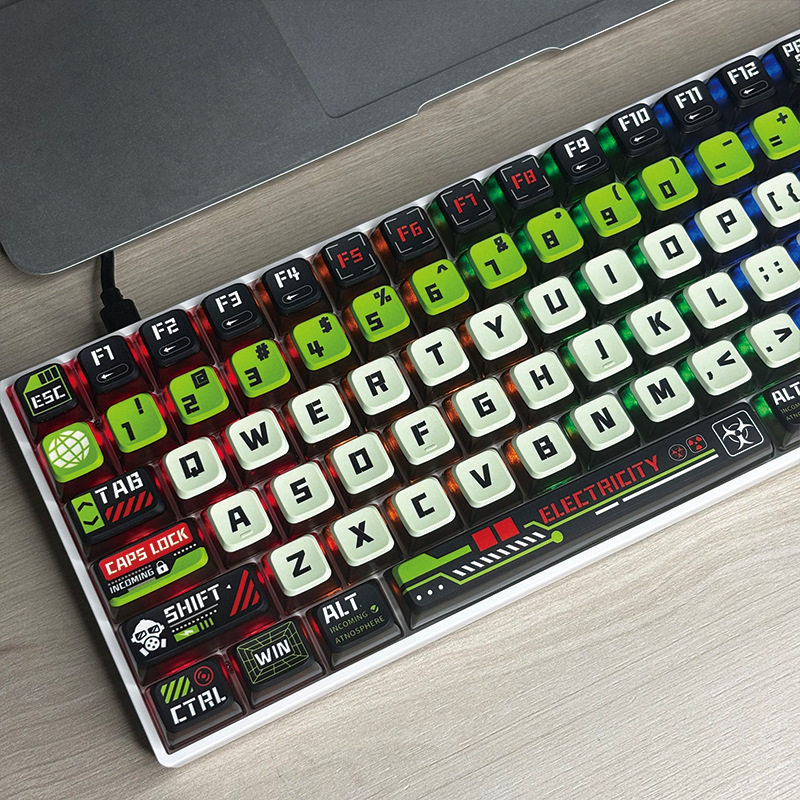 Cross-Border Hot Selling Doomsday Horizontal Keycap Single-Mode Cross-Axis Small Keyboard Hot-Swappable E-Sports Game Mechanical Keyboard