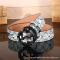 Cloth pattern white blue GG black buckle