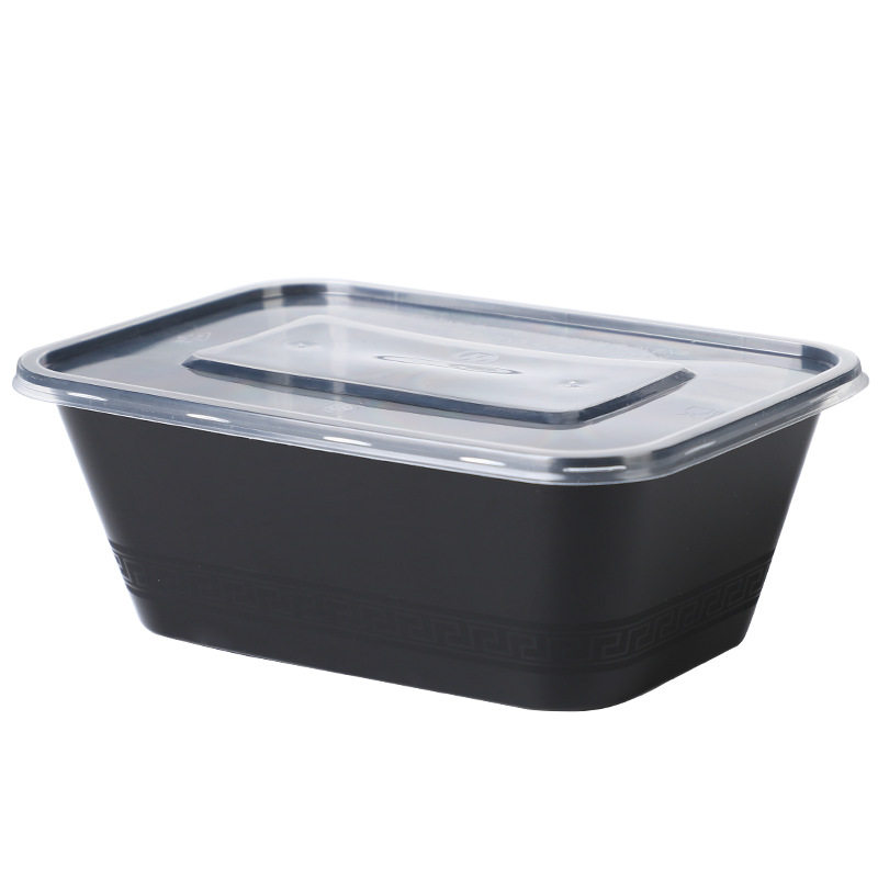Disposable lunch box lunch box take-out packing box rectangular thick PP plastic transparent black injection wholesale square box