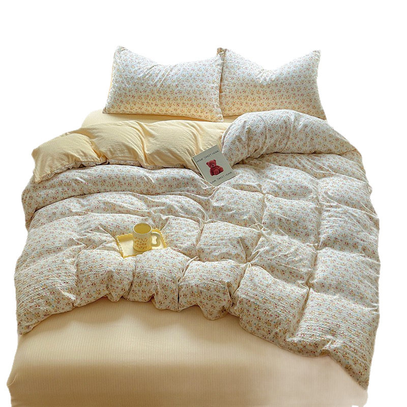 Category a Maternal and Infant Grade Foam Cotton Bedding Four-Piece Set, Washed Cotton Fitted Sheet, Bed Sheet, Quilt Cover Three-Piece Set~Cartoon Animation