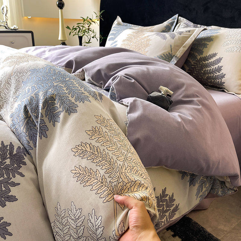 Pure Cotton Thickened Brushed Four-Piece Set Pure Cotton Single Quilt Cover Bed Sheetss Student Dormitory Three-Piece Bedding Set