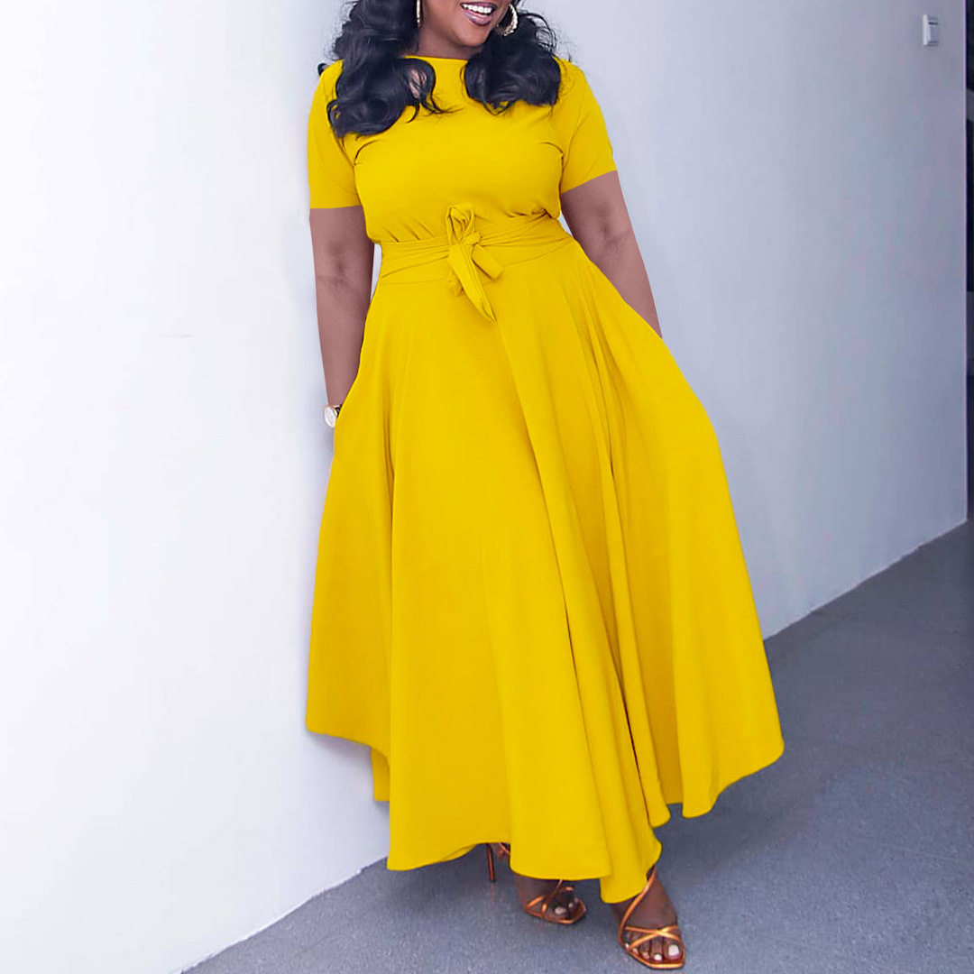 Plus Size Womens Dress Stylish Summer Design Tie Detail African and European Inspired Perfect for Casual Occasions