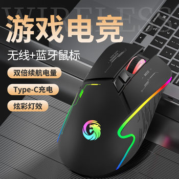 Cross-border explosions wireless gaming mouse Bluetooth dual-mode e-sports mecha wind RGB dazzle light mute rechargeable universal