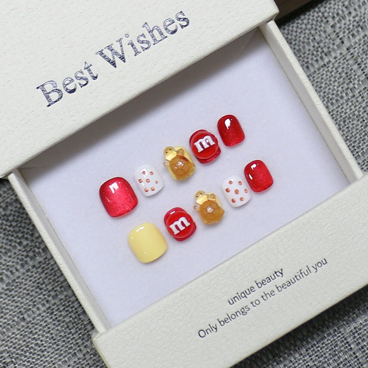 [Children's Nail Collection] New Pure Handmade Wearable Nails, Cute Cartoon Fake Nails, 3-12 Years Old, High-Quality Manicure