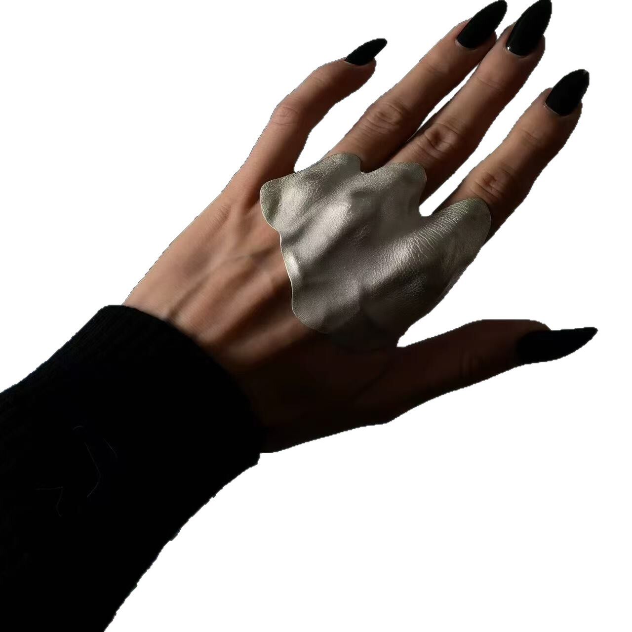 独立站跨境新款不规则褶皱关节戒指清冷小众设计高级独特精致指环