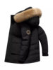 Extremely cold thickened cap design with removable raccoon fur collar high efficiency cold long down jacket.