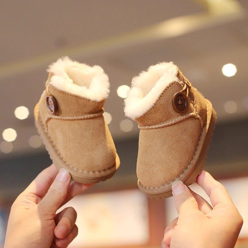 Infant and Toddler Velvet Toddler Shoes, New Winter Baby Warm Cotton Shoes, Non-Slip Versatile Snow Boots for Men, Women and Kidsren