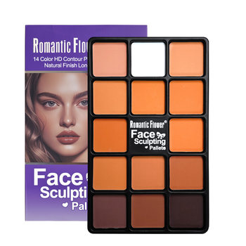 Romantic Flower Cross-Border Export 14-Color Dark Powder Palette Matte Waterproof Contouring Makeup Palette