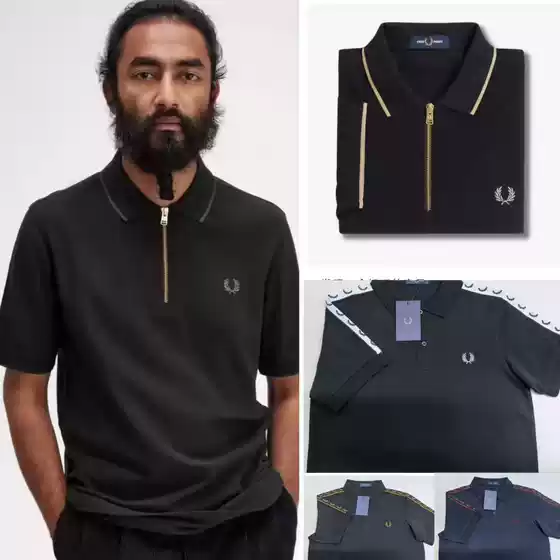Maisui New Style Men's Half-Zip Lapel Short-Sleeve Polo Shirt T-Shirt, Pure Cotton Mesh Pique Material, Comfortable