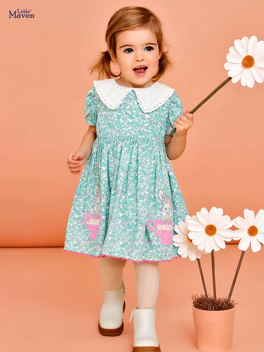 Summer Short-sleeve Girls' Dress, Kids' Clothing, Cute Cartoon Kids' Princess Dress Wholesale