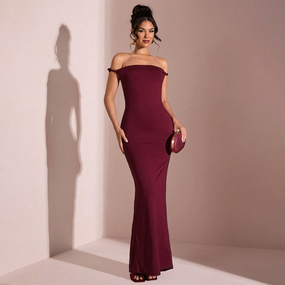 Elegant Summer Maxi Dress for Women Off Shoulder Backless Party Style Perfect for Formal Events Wholesale Available