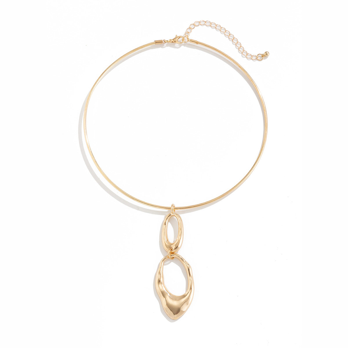 Europe and the United States cross-border personalized hug spring mouth open collar choker women's simple ins cold metal jewelry