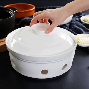 Hotel Supplies Tableware Ceramic Auspicious Stove Heating Stove Hot Dish Plate Farmhouse Specialty Soup Plate Complete Set