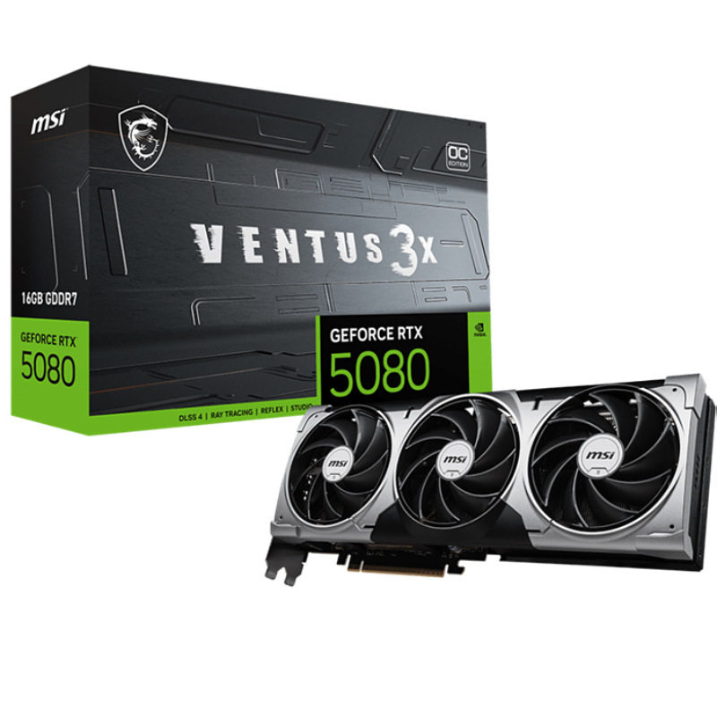 Видеокарта MSI GeForce RTX 5080 16G VENTUS 3X OC PLUS для игрового ИИ-рендеринга другое