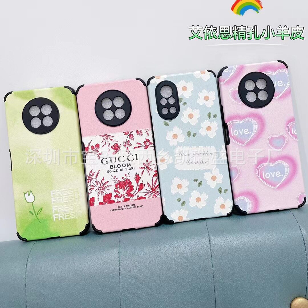 Four-Corner Lambskin Suitable for Vivos50 Cartoon Precision Hole Phone Case X90 X100 X200 Soft Full-Cover Protective Case