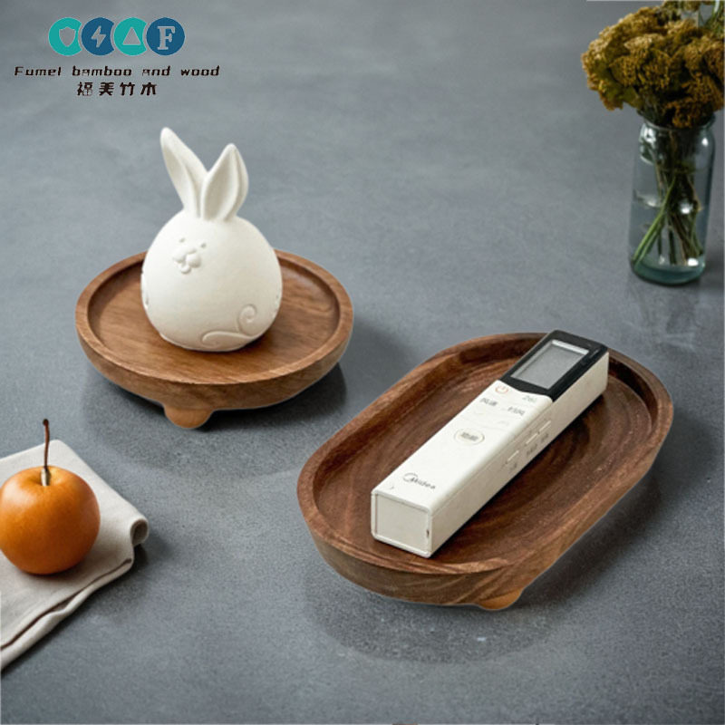 Wooden Tray Aromatherapy Ornaments Key Storage Tray Creative Dessert Plate Photo Props Entrance Storage Tray Tray