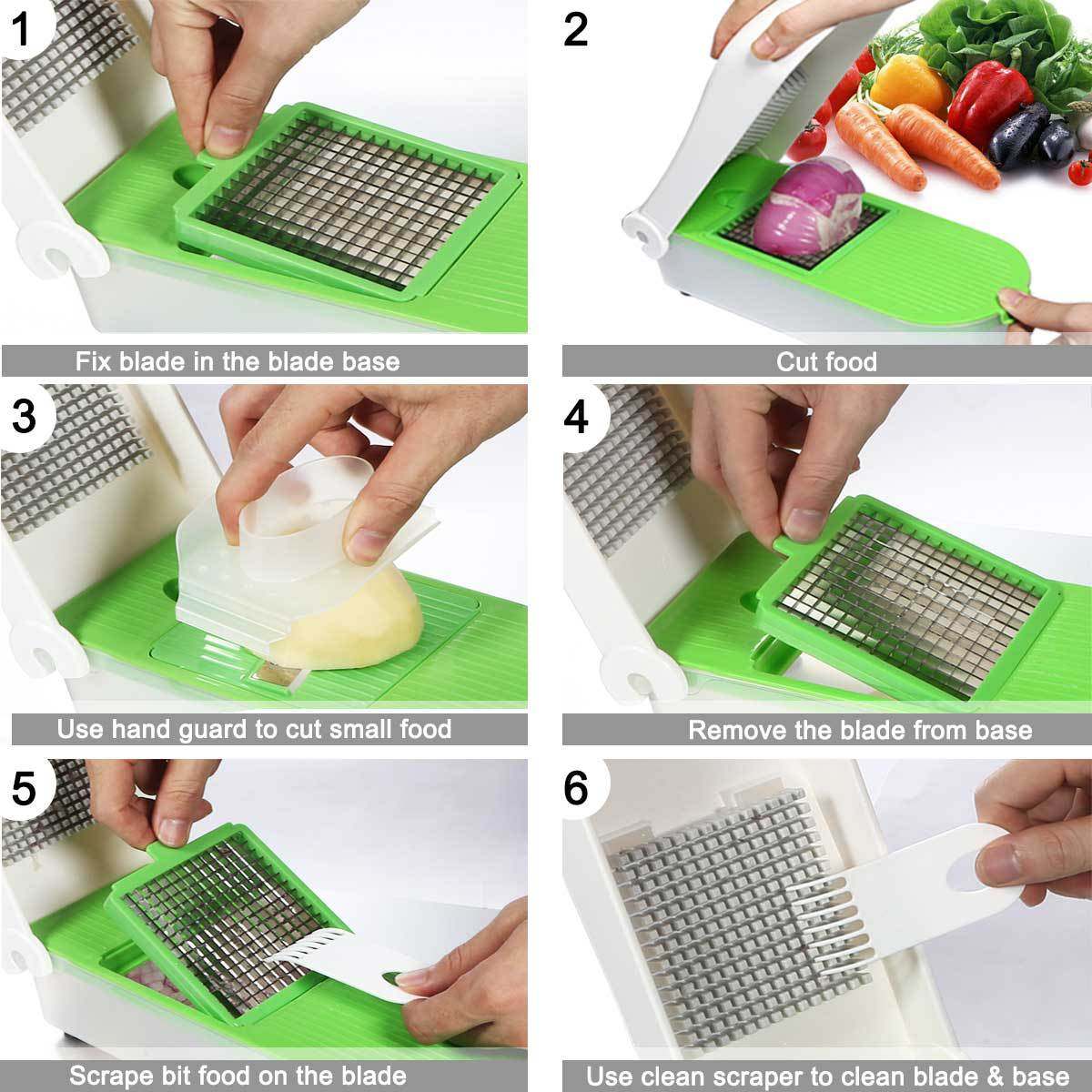 [Ready Stock] Multifunctional Vegetable Cutter, Vegetable Shredder, Potato, Carrot, Sliced ​​And Diced Onion Cutter