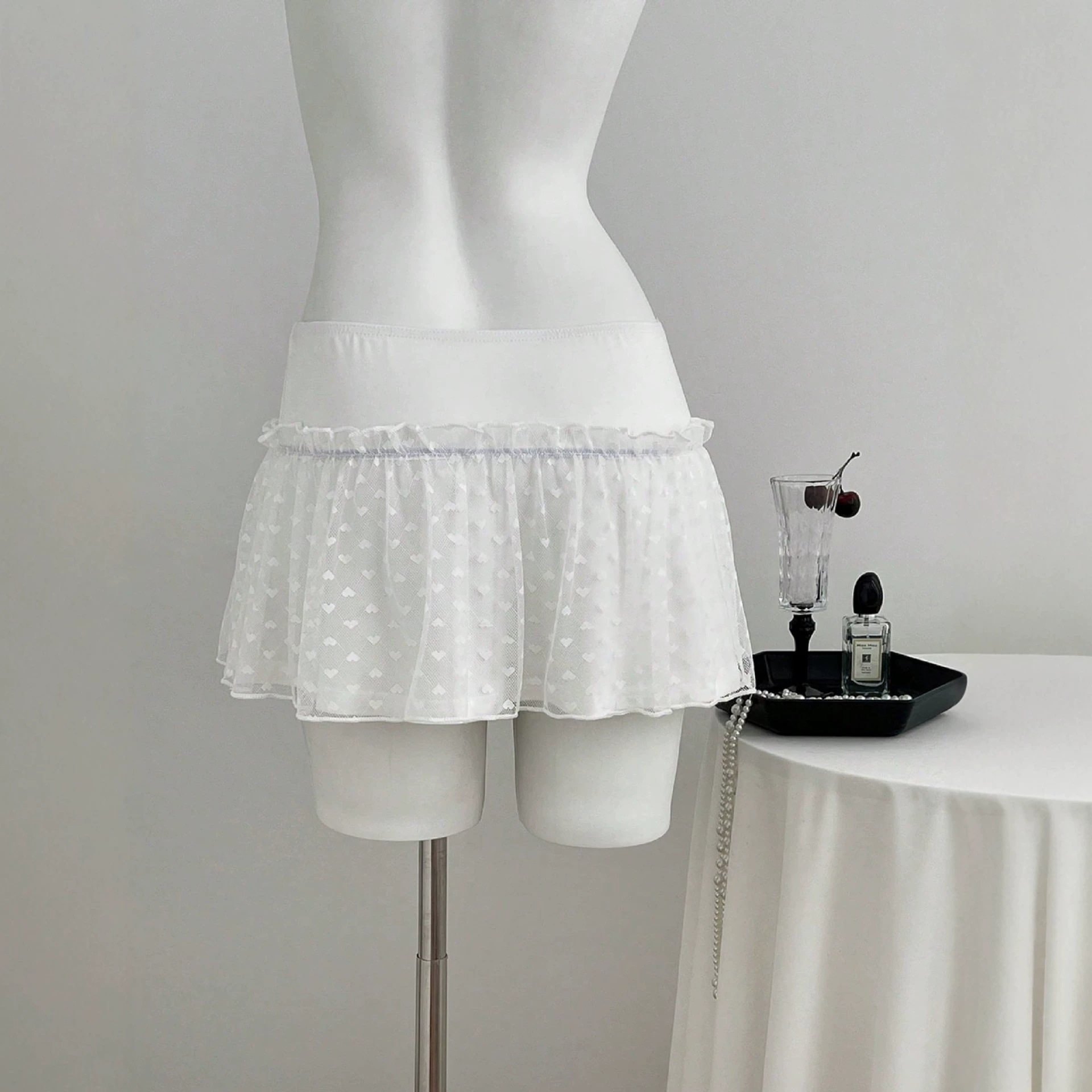 Lace Mini Skirt Low Waist A Line Design Elegant Style Perfect for Parties and Casual Wear Ready to Ship