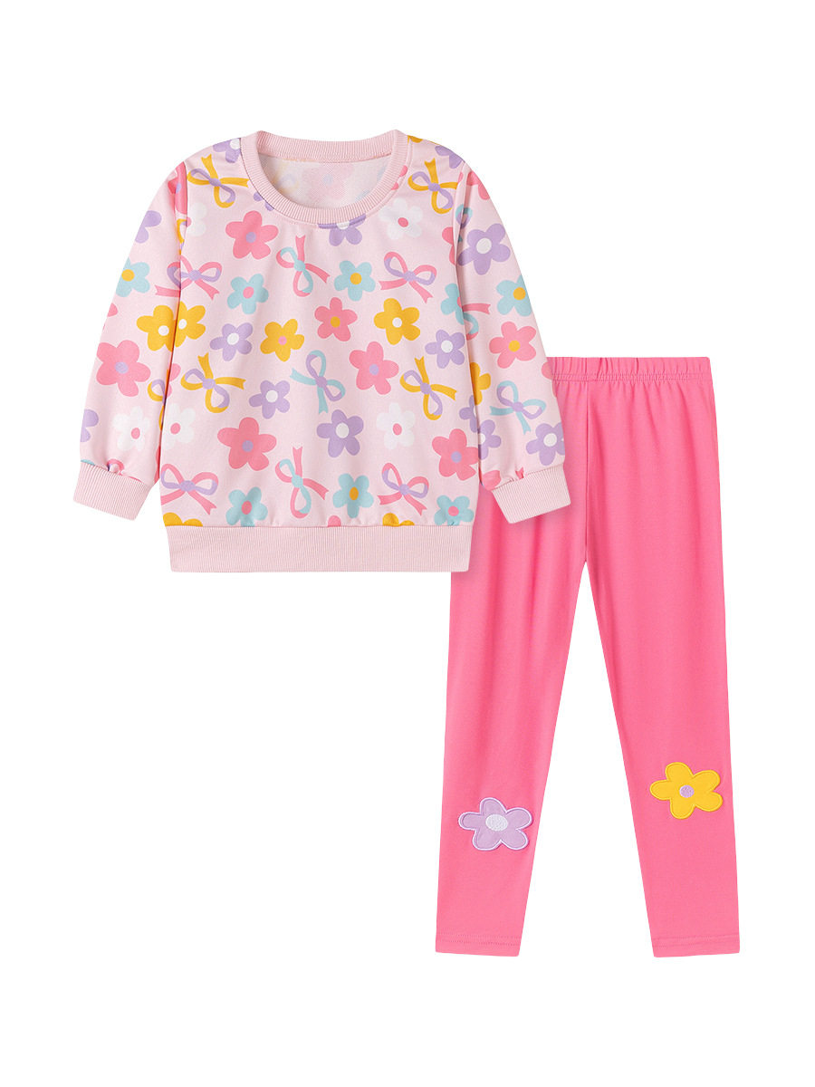 Source Factory Autumn Girls' Set Wholesale, [Style] Long-sleeve Baby Set, Cute Floral Kids' Outfit